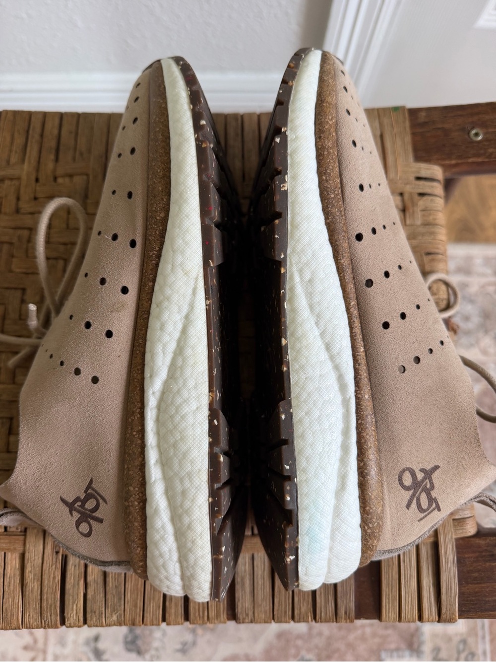 OTBT Women's Taupe and White Athletic Shoes
